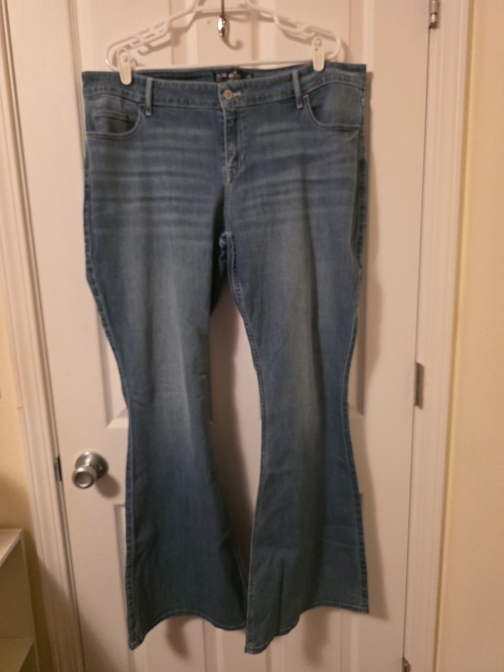 Hollister Light Blue Wide-Leg Flare Jeans Y2K